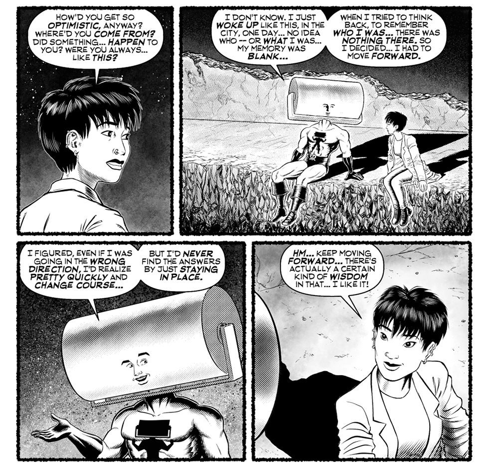 Steamroller Man explains his philosophy on always moving forward.